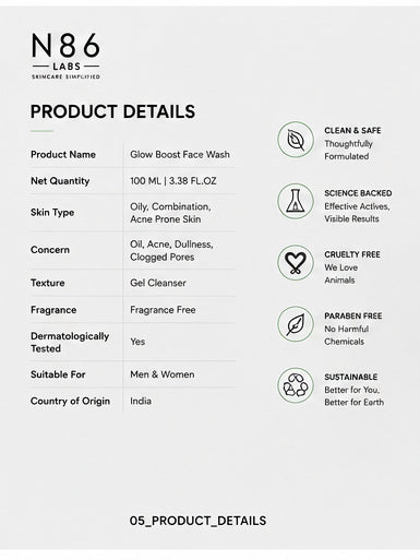 N86 LABS Glow Face Wash
