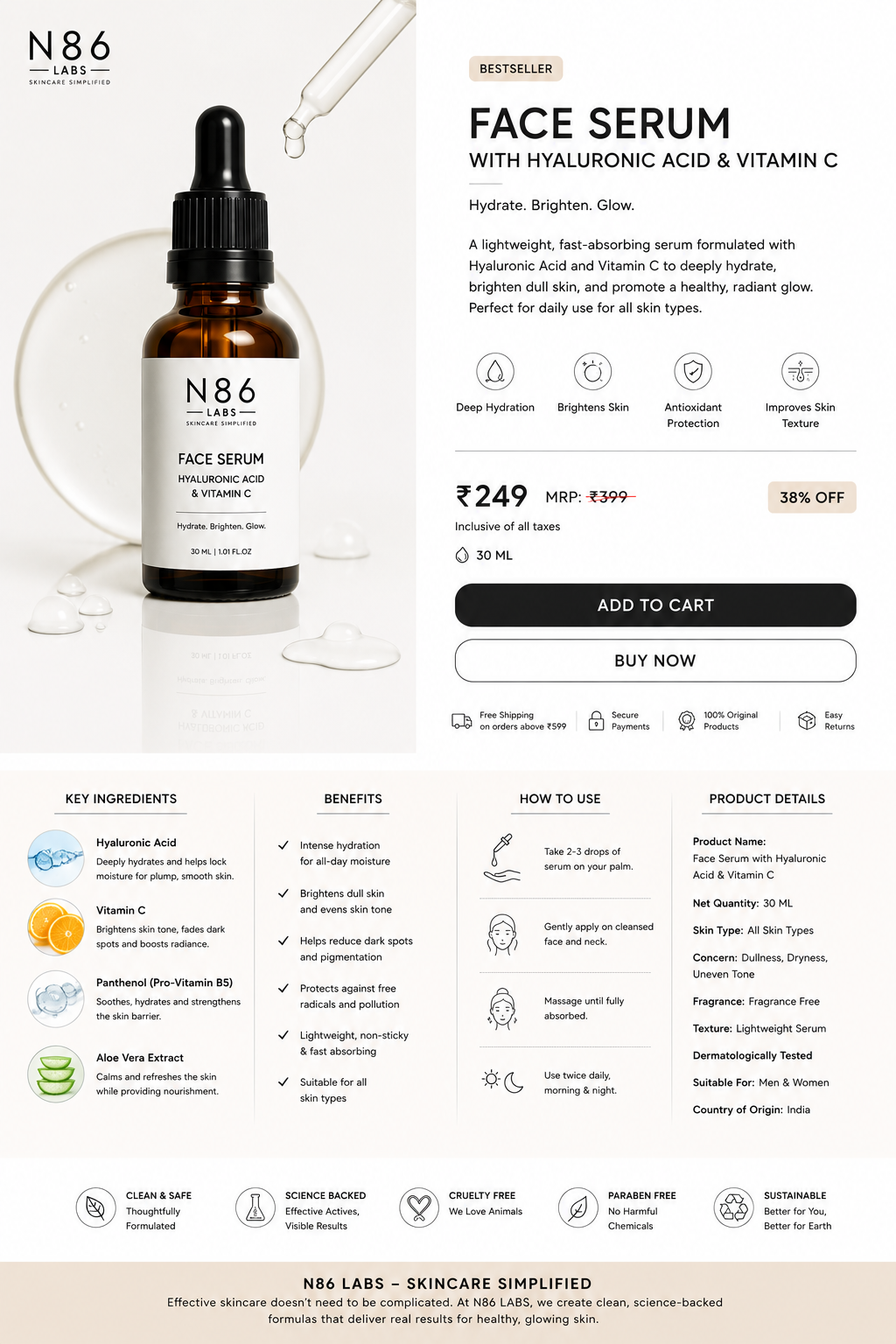 N86 LABS Face Serum